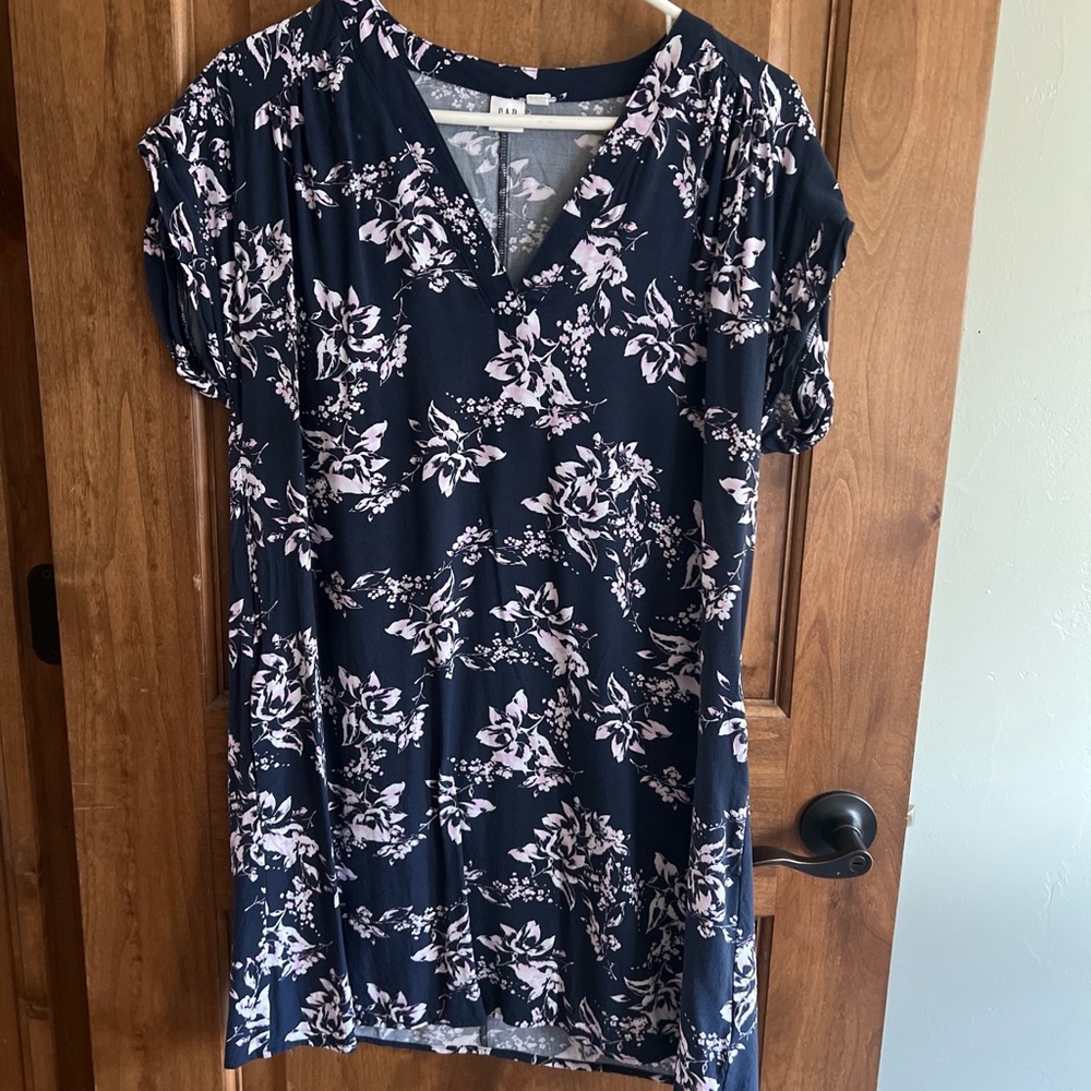 GAP Navy Tunic with Pale Pink Floral Motif
